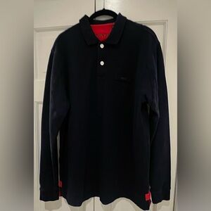 Orvis Dark Blue Men's Polo Shirt Long Sleeved Size M